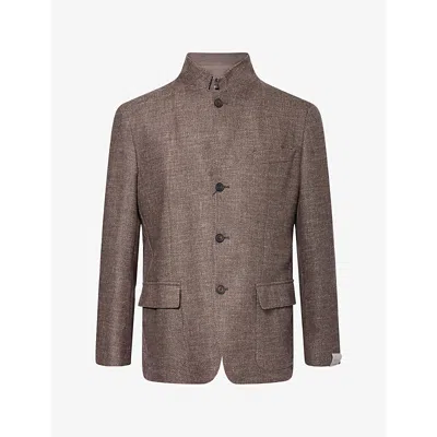 Corneliani Mens  Removable-neck Trim Wool Blazer In Multi