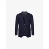 Corneliani Mens Single-breasted Virgin-wool Knitted Jacket Navy In Blue
