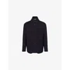 Corneliani Mens Dark Blue Patch-pocket Corn-button Wool Jacket In Blue