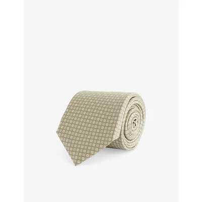 Corneliani Mens  Patterned Silk Tie In Neutral