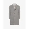 Corneliani Mens Grey Melange Ivory Boucle Padded Wool Blend Overcoat In Gray
