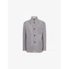 Corneliani Mens Grey Melange Ivory Patch-pocket Zip-up Wool-blend Jacket In Gray