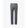 Corneliani Mens Slim-leg Mid-rise Wool Trousers Grey Melange Medium