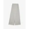 Corneliani Mens Grey Melange Steel Herringbone Frayed Wool Scarf In Gray