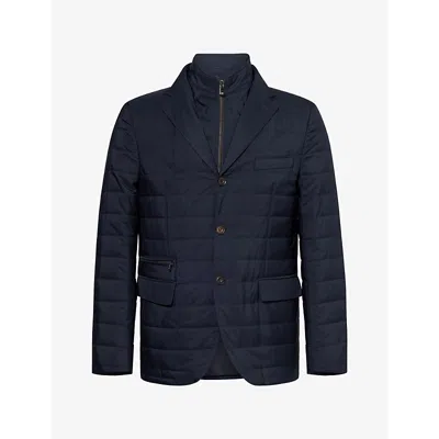 Corneliani Mens Milestones Quilted Shell Jacket Navy