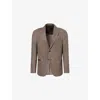 Corneliani Mens Multi Brown Herringbone Single-breasted Wool And Silk-blend Jacket In Brown