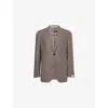 Corneliani Mens Natural / Beige 033 Notched-collar Long-sleeved Wool-cashmere Blend Jacket In Brown