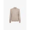 Corneliani Mens Ribbed-neck Knitted Alpaca And Silk Cardigan Natural / Beige 034 In Neutral