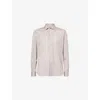 Corneliani Mens Natural / Beige 036 Long-sleeve Regular-fit Cotton Shirt In Brown