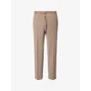Corneliani Mens  Straight-leg Drawstring Wool Trousers In Neutral