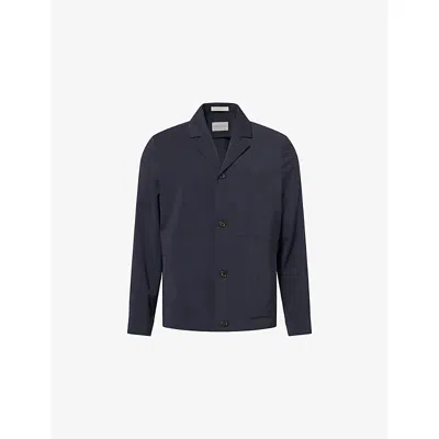 Corneliani Mens  Classic-collar Slip-pocket Wool Jacket In Blue