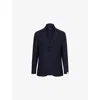 Corneliani Mens Navy Blue Notched-collar Removable-bib Wool Jacket In Blue