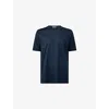 Corneliani Mens  Regular-fit Short-sleeve Cotton T-shirt In Blue