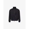 Corneliani Mens Navy Blue Stand Collar Raglan-sleeve Suede Bomber Jacket In Blue