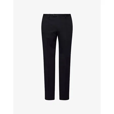 Corneliani Mens Straight-leg Mid-rise Cotton And Cashmere-blend Trousers Navy Blue