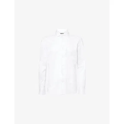 Corneliani Mens Optical White Long-sleeve Regular-fit Cotton Shirt