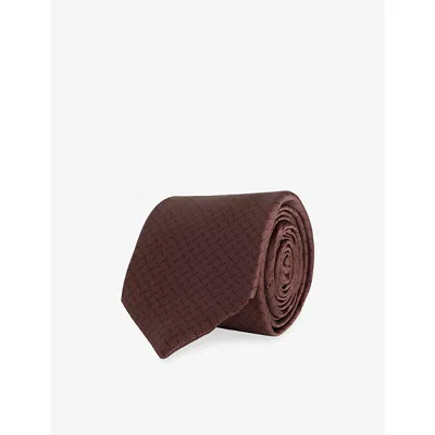 Corneliani Mens Printed Silk Tie Red