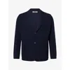 Corneliani Mens Single-breasted Virgin-wool Knitted Jacket Navy In Blue