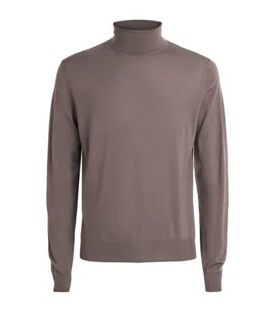 Corneliani Merino Rollneck Sweater In Brown