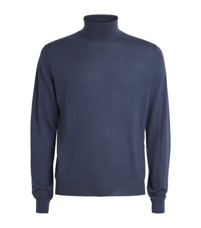 Corneliani Merino Rollneck Sweater In Blue