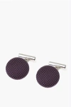 Corneliani Metal Cufflinks Lined With Embroidered Silk
