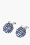 Corneliani Metal Cufflinks Lined With Embroidered Silk