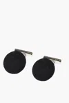 Corneliani Metal Cufflinks Lined With Embroidered Silk