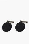 Corneliani Metal Cufflinks Lined With Embroidered Silk