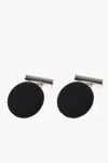 Corneliani Metal Cufflinks Lined With Embroidered Silk
