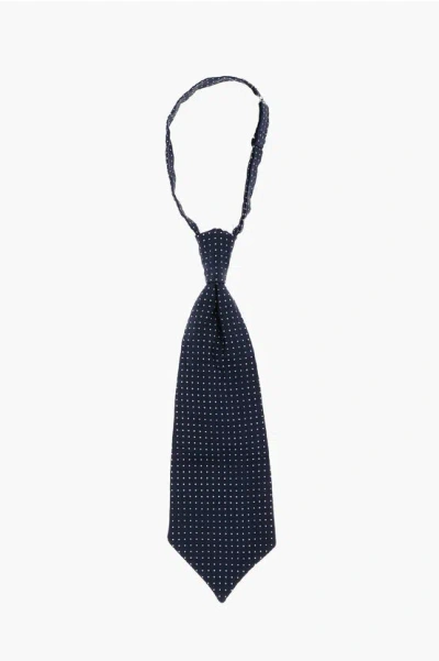 Corneliani Micro Checked Ascot Ceremony Tie In Black