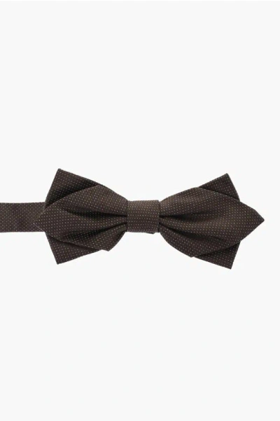 Corneliani Micro Polka Dot Patterned Silk Bow Tie