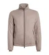 Corneliani Beige Technical Fabric And Cashmere Jacket In Neutral