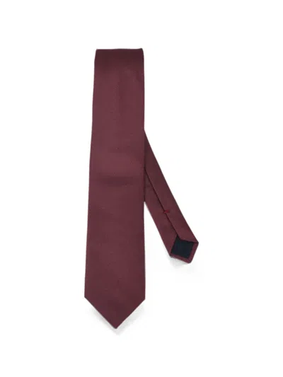 Corneliani Micro-patterned Silk Tie In Burgundy