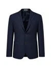 Corneliani Virgin Wool-silk Unlined Whisper Blazer In Blue