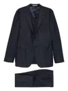 Corneliani Midnight Blue Wool Suit  In Black