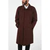 Corneliani Mini Check Cartesio Hidden Closure Coat In Brown