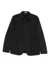 Corneliani Minimalist Grey Jacket With High Collar In Black