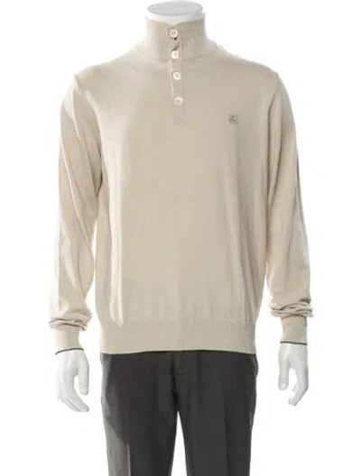 Pre-owned Corneliani Mock Neck Long Sleeve Pullover In Neutral