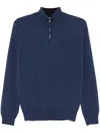 Corneliani Mock-neck Sweater In Blue