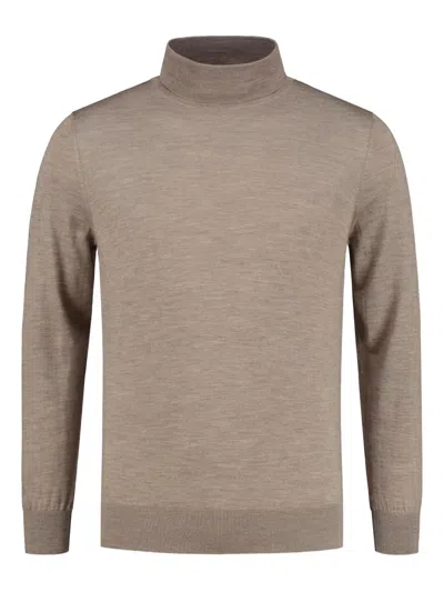 Corneliani Mock-neck Sweater In Brown
