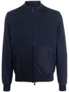Corneliani Mock-neck Zip-up Sweatshirt In Blue