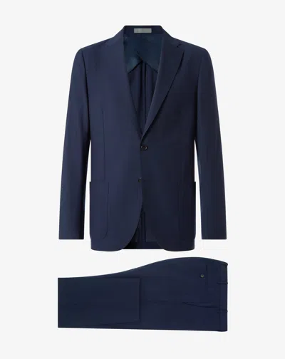 Corneliani Navy Blue 130's Wool Suit In Multi