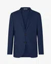 Corneliani Navy Blue Cashmere Blend Twill Jacket In Blue