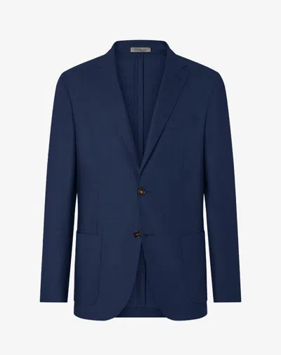 Corneliani Navy Blue Cashmere Blend Twill Jacket