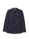 Corneliani Navy Blue Double-breasted Jacket In Blue