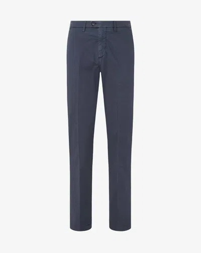 Corneliani Navy Blue Garment-dyed Gabardine Trousers