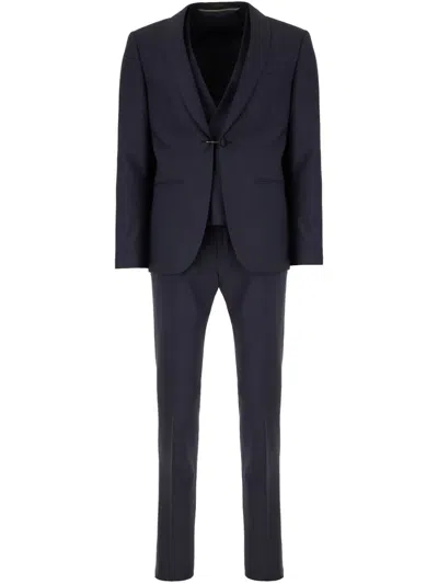 Corneliani Single-breasted Jacket In Blue