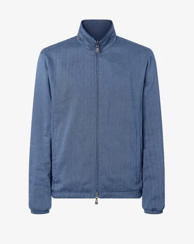 Corneliani Navy Blue Linen-blend Jacket