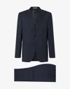 Corneliani Navy Blue Micropatterned Wool Suit In Blue
