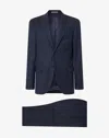 Corneliani Navy Blue Pin Striped Wool Suit In Blue